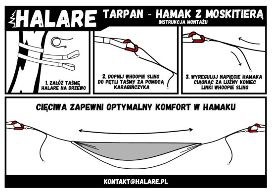 Hamak z Moskitierą Halare Tarpan Olive